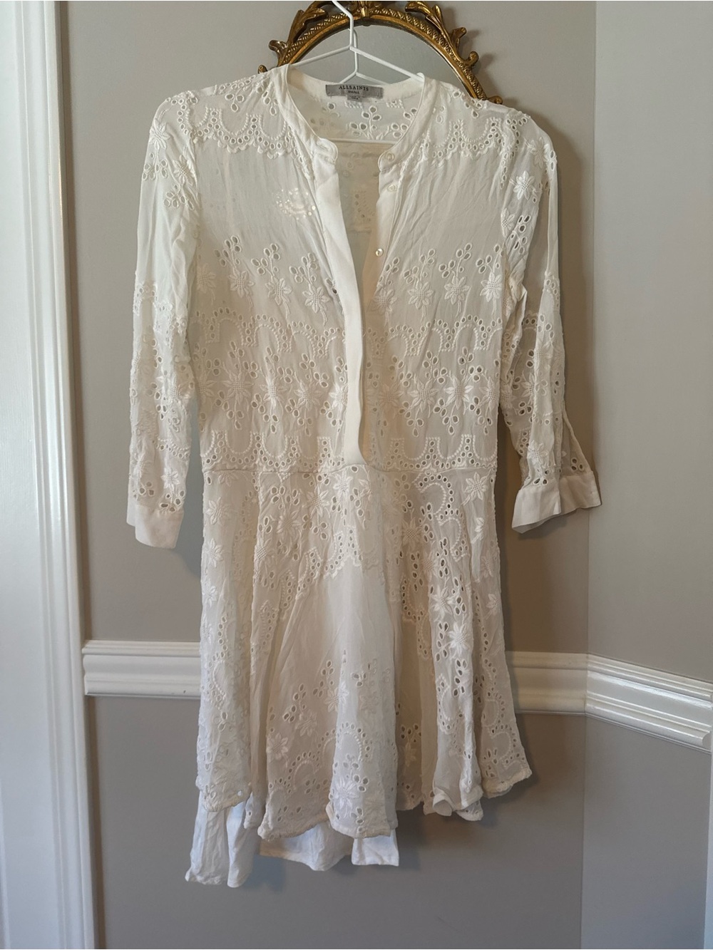 AllSaints White Eyelet Dress